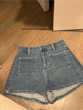 Veronica Beard Elijah Short High-Rise Denim Shorts